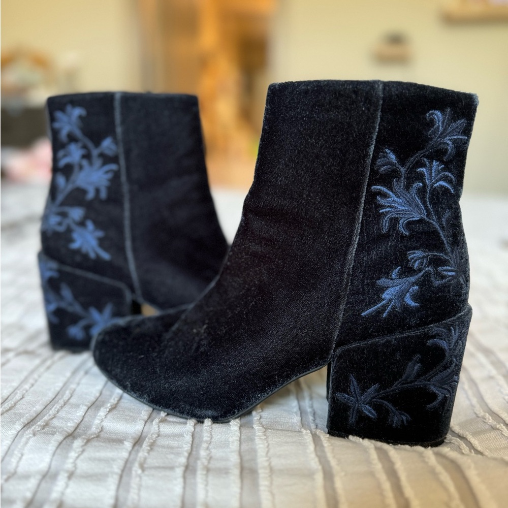 Embroidered Velvet Kenneth Cole Booties